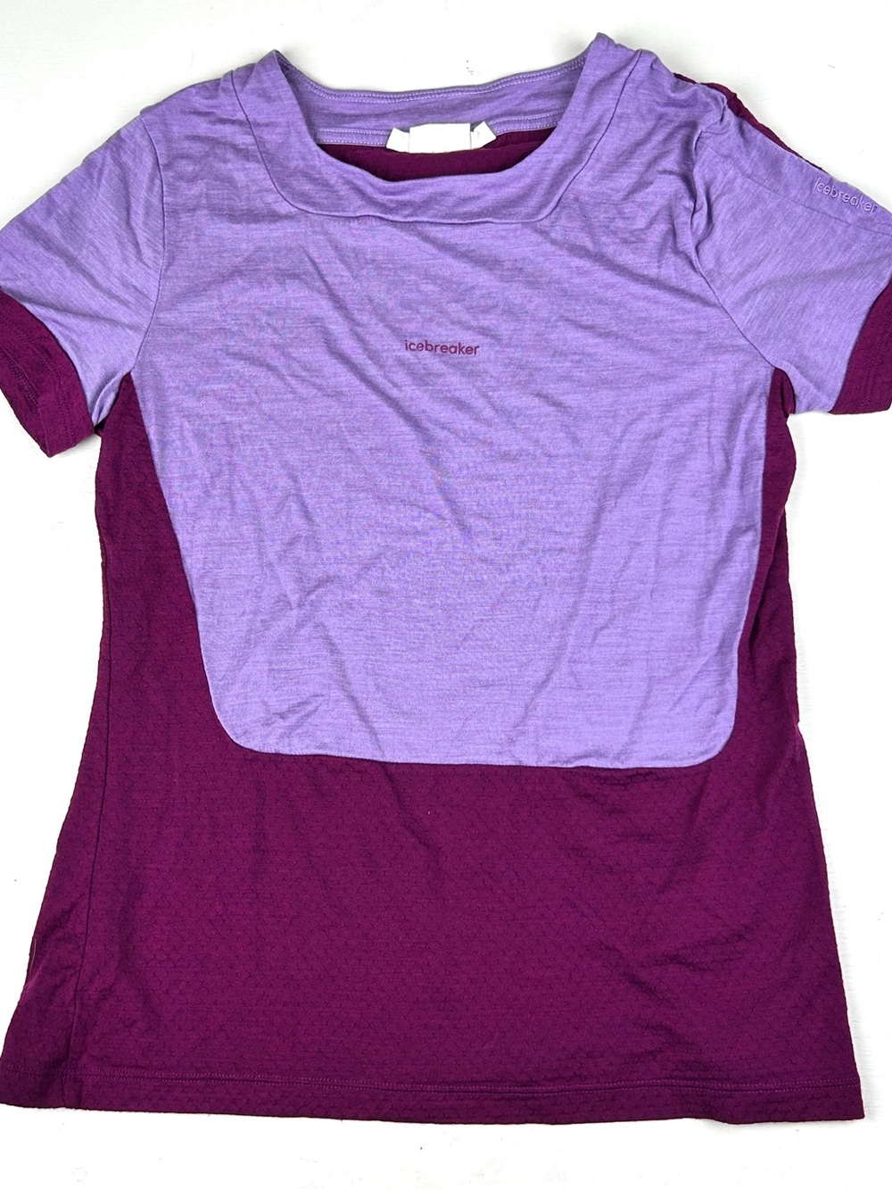 Icebreaker Women’s 125 Zoneknit Purple T-Shirt Top Lightweight Sz Small